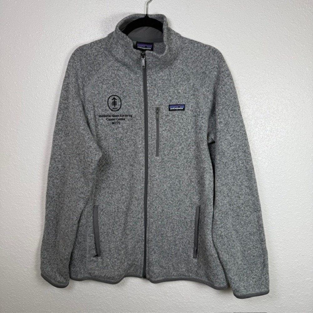 Patagonia Better Sweater Jacket Full Zip MSKCC Cancer Center Logo Grey Large